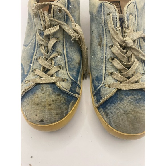 Golden Goose Dyed Blue Glitter Heel Sneakers Sz 39 (8.5) - Picture 7 of 8